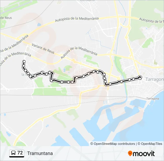 72 Bus Line Map