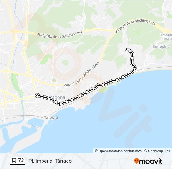 Mapa de 73 de autobús