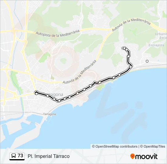 73 Bus Line Map