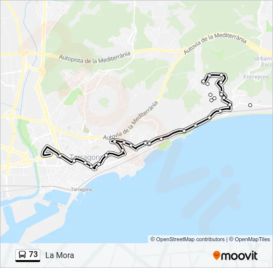 73 Bus Line Map
