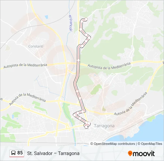 85 Bus Line Map