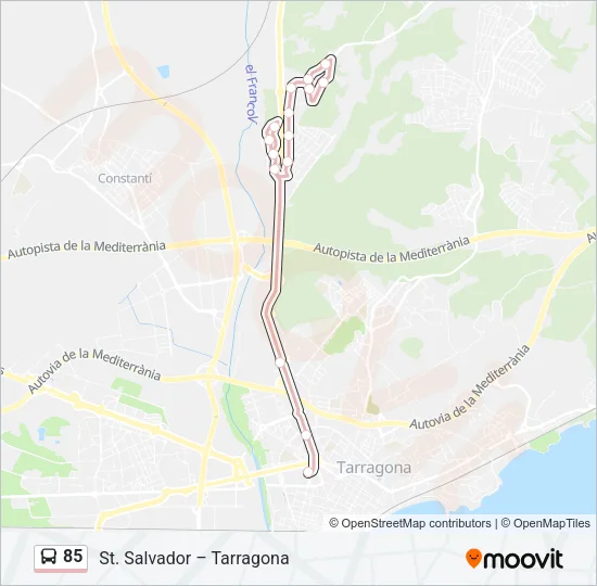 85 Bus Line Map