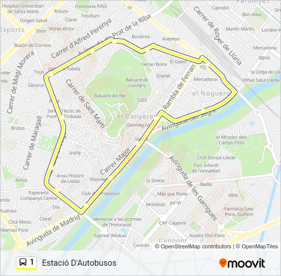 1 Bus Line Map