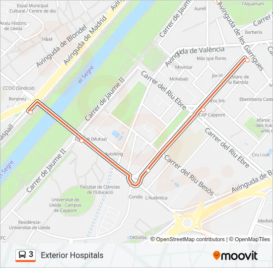 3 Bus Line Map