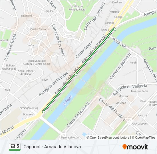 Mapa de 5 de autobús