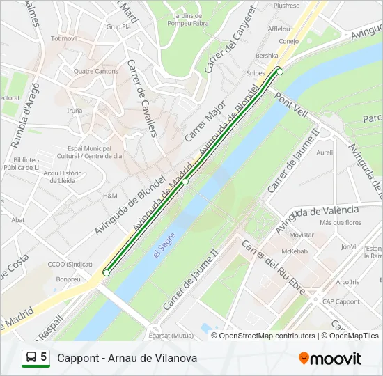 5 Bus Line Map