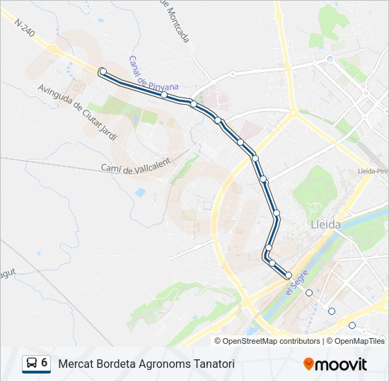Mapa de 6 de autobús