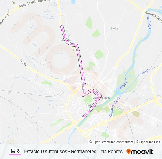 8 Bus Line Map
