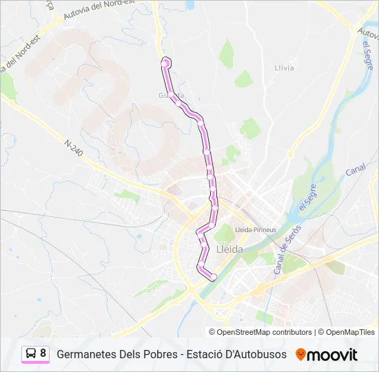 8 Bus Line Map