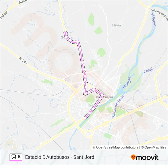 8 Bus Line Map