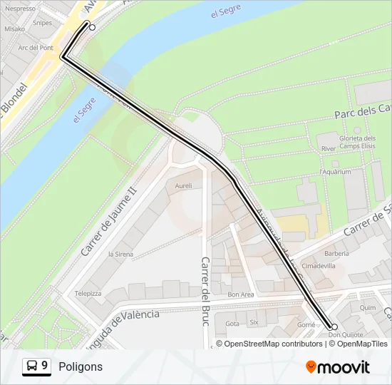 9 Bus Line Map