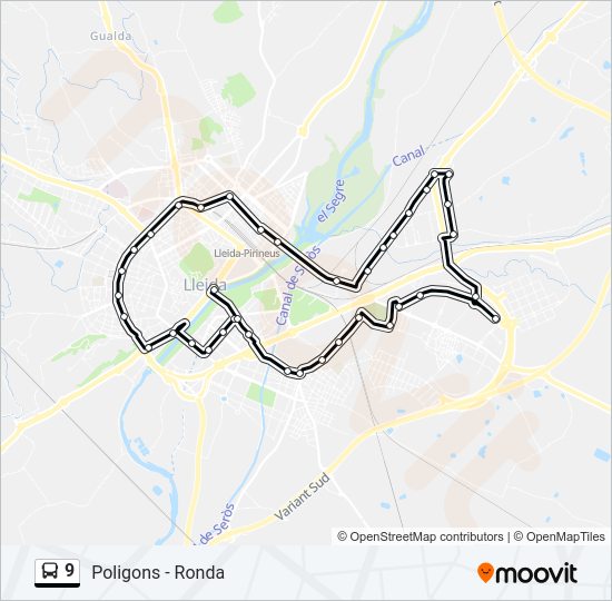 Mapa de 9 de autobús