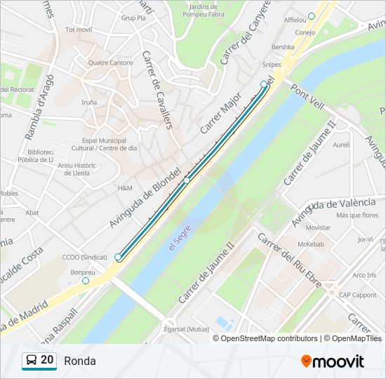 Mapa de 20 de autobús