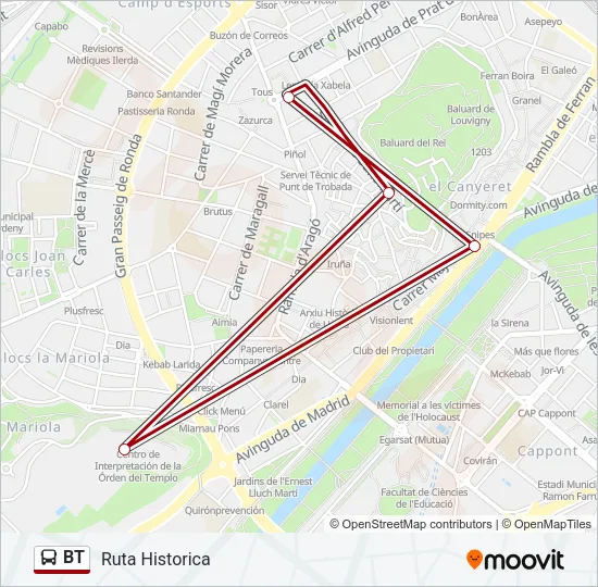 BT Bus Line Map