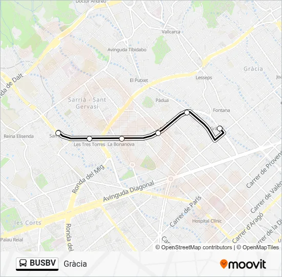 BUSBV bus Mapa de línia