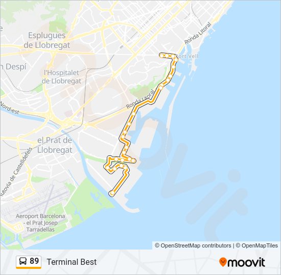 Mapa de 89 de autobús