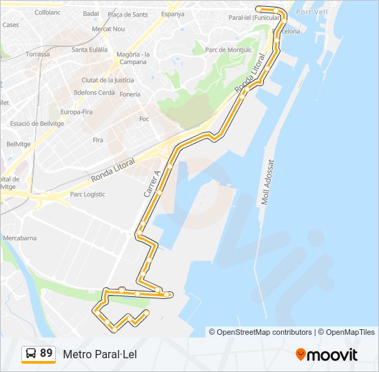 Mapa de 89 de autobús