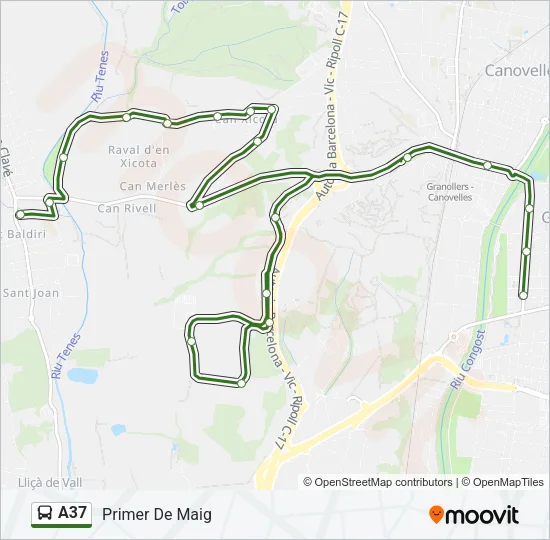 A37 Bus Line Map