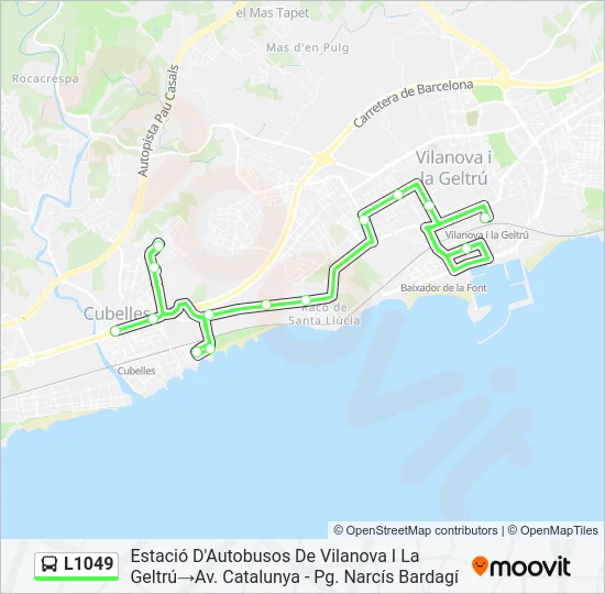 L1049 Bus Line Map