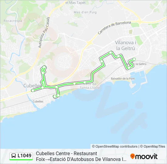 L1049 Bus Line Map