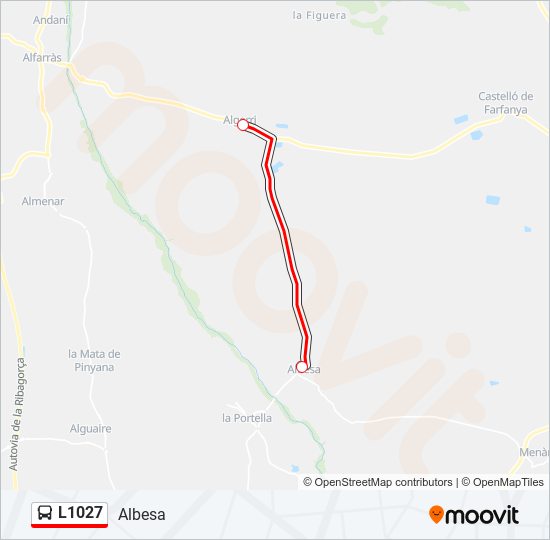 Mapa de L1027 de autobús