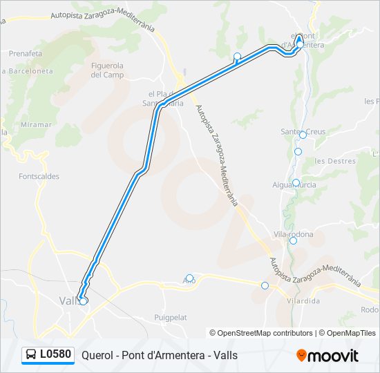 L0580 bus Mapa de línia