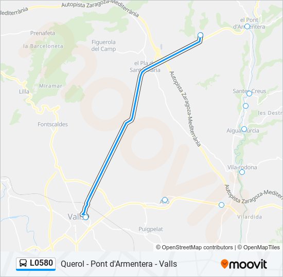 Mapa de L0580 de autobús