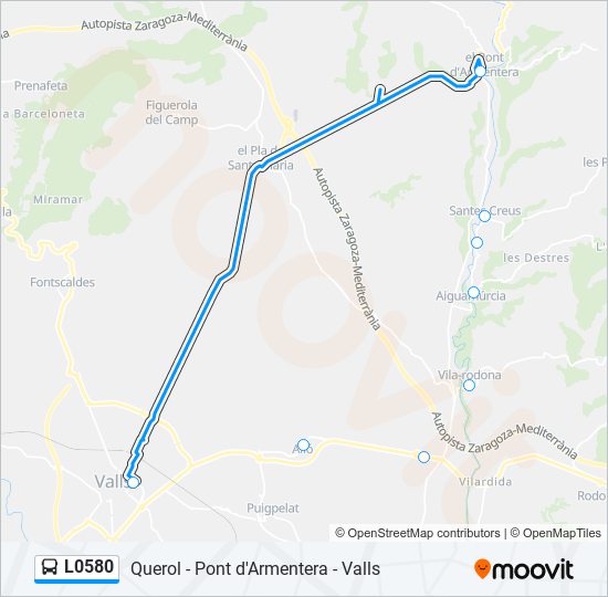 Mapa de L0580 de autobús