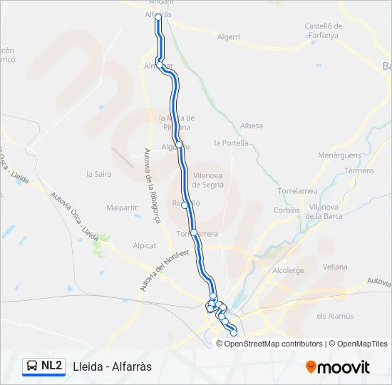 NL2 Bus Line Map