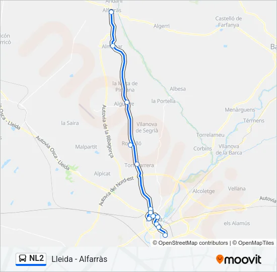 NL2 Bus Line Map