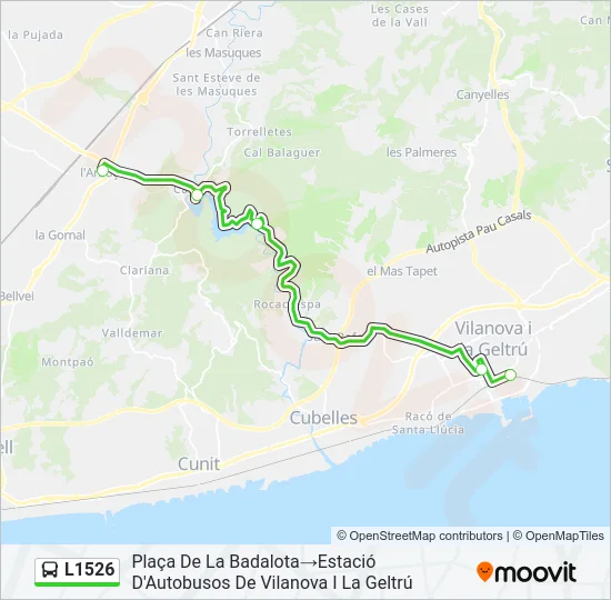 L1526 Bus Line Map