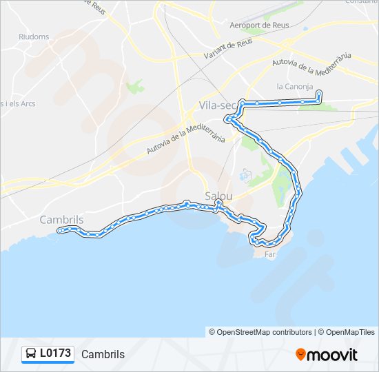 Mapa de L0173 de autobús