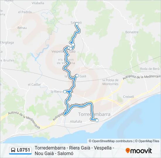 L0751 Bus Line Map