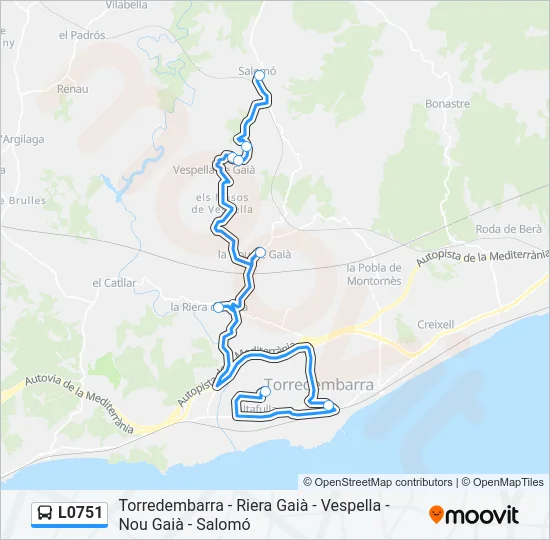 L0751 Bus Line Map