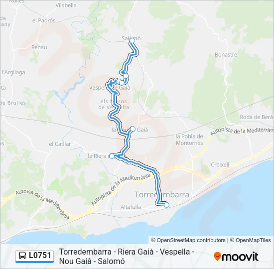 L0751 Bus Line Map
