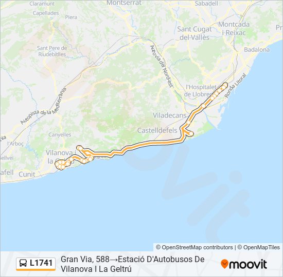 L1741 bus Line Map