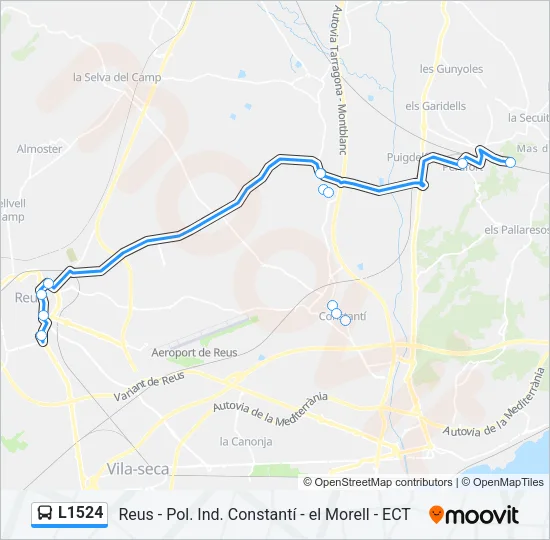 L1524 Bus Line Map