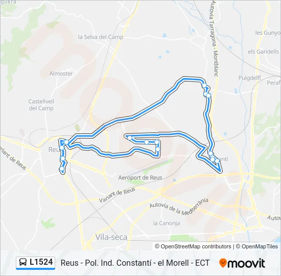 L1524 Bus Line Map