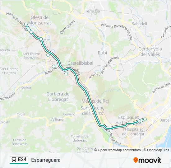 E24 Bus Line Map
