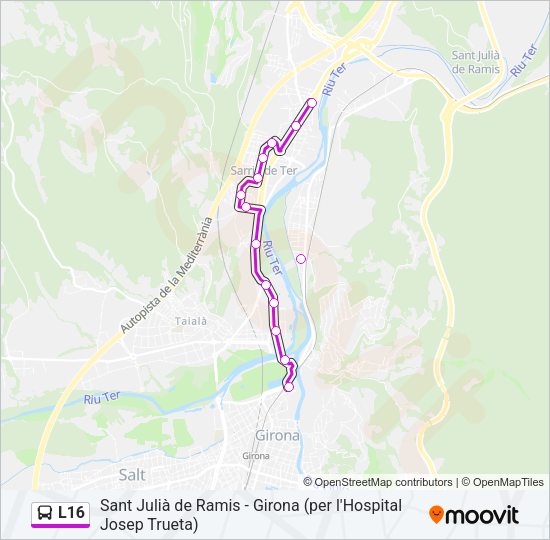 L16 Bus Line Map