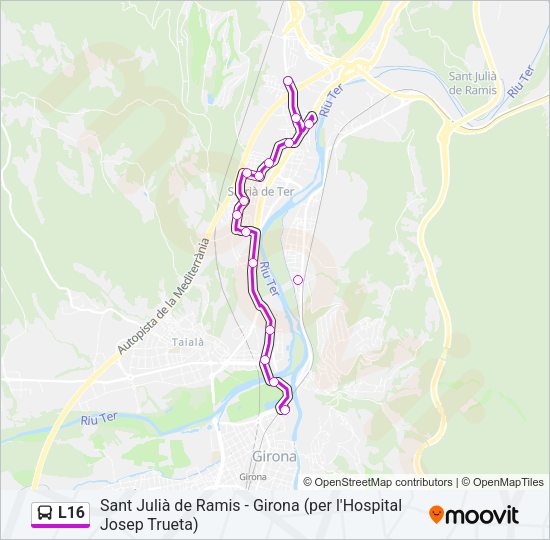 L16 Bus Line Map