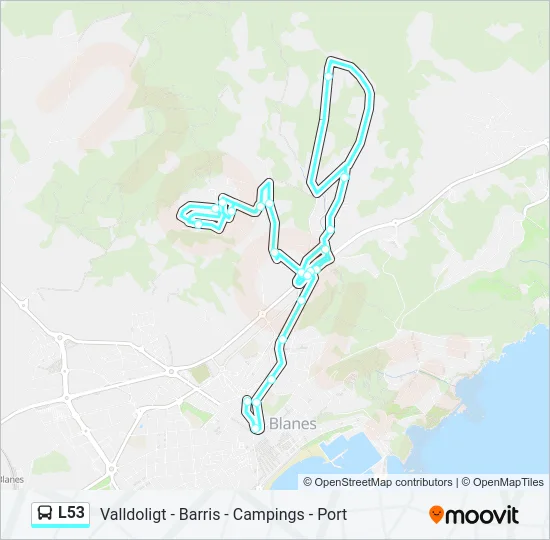 L53 Bus Line Map
