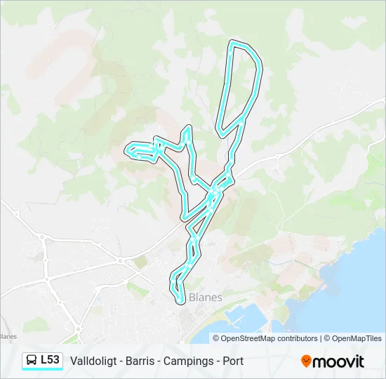 L53 Bus Line Map
