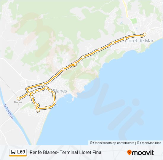 L69 Bus Line Map