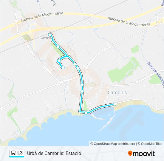 Mapa de L3 de autobús