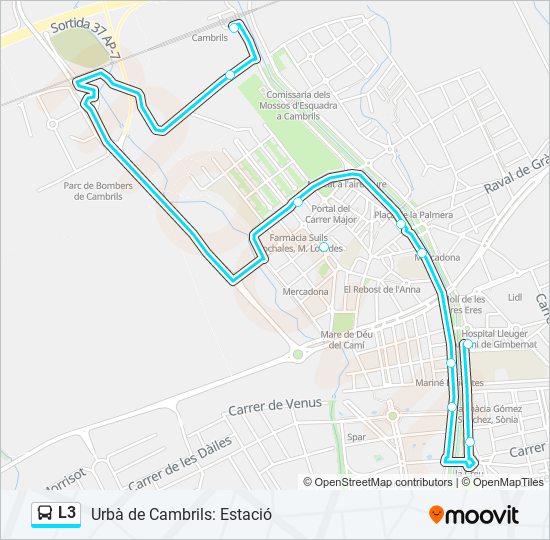 Mapa de L3 de autobús