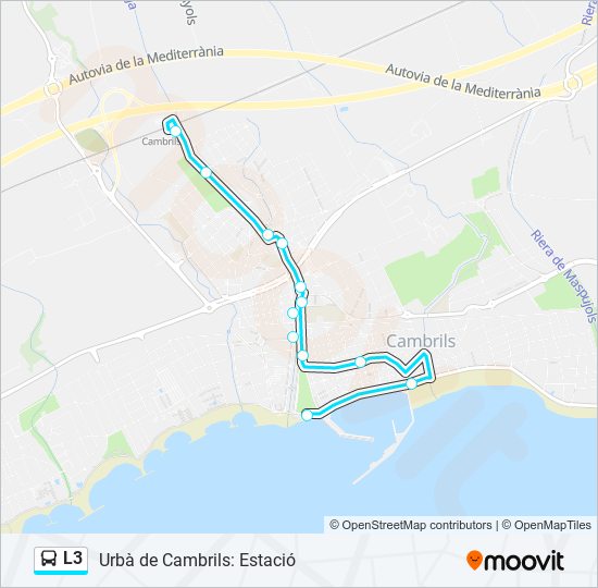 Mapa de L3 de autobús