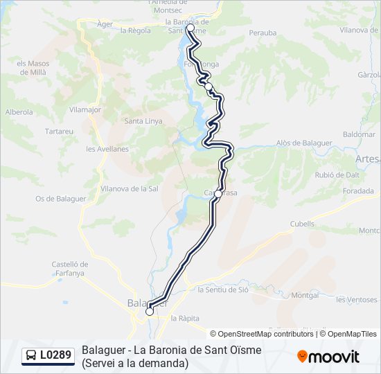 L0289 bus Mapa de línia