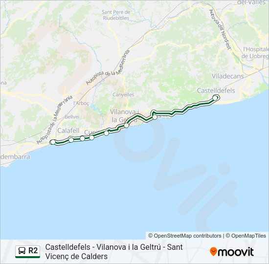 R2 Bus Line Map