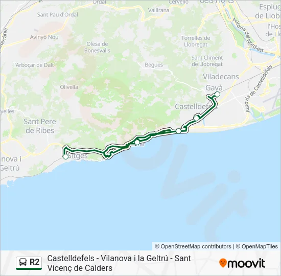 R2 Bus Line Map